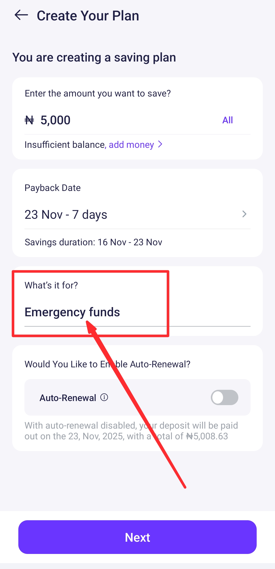 Emergency fund in Nigeria