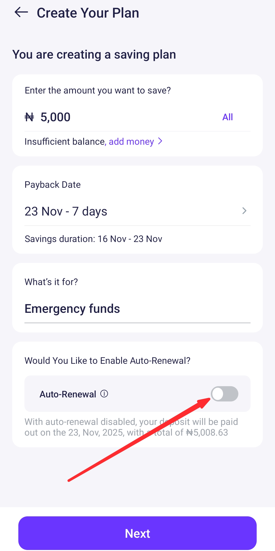 Emergency fund in Nigeria