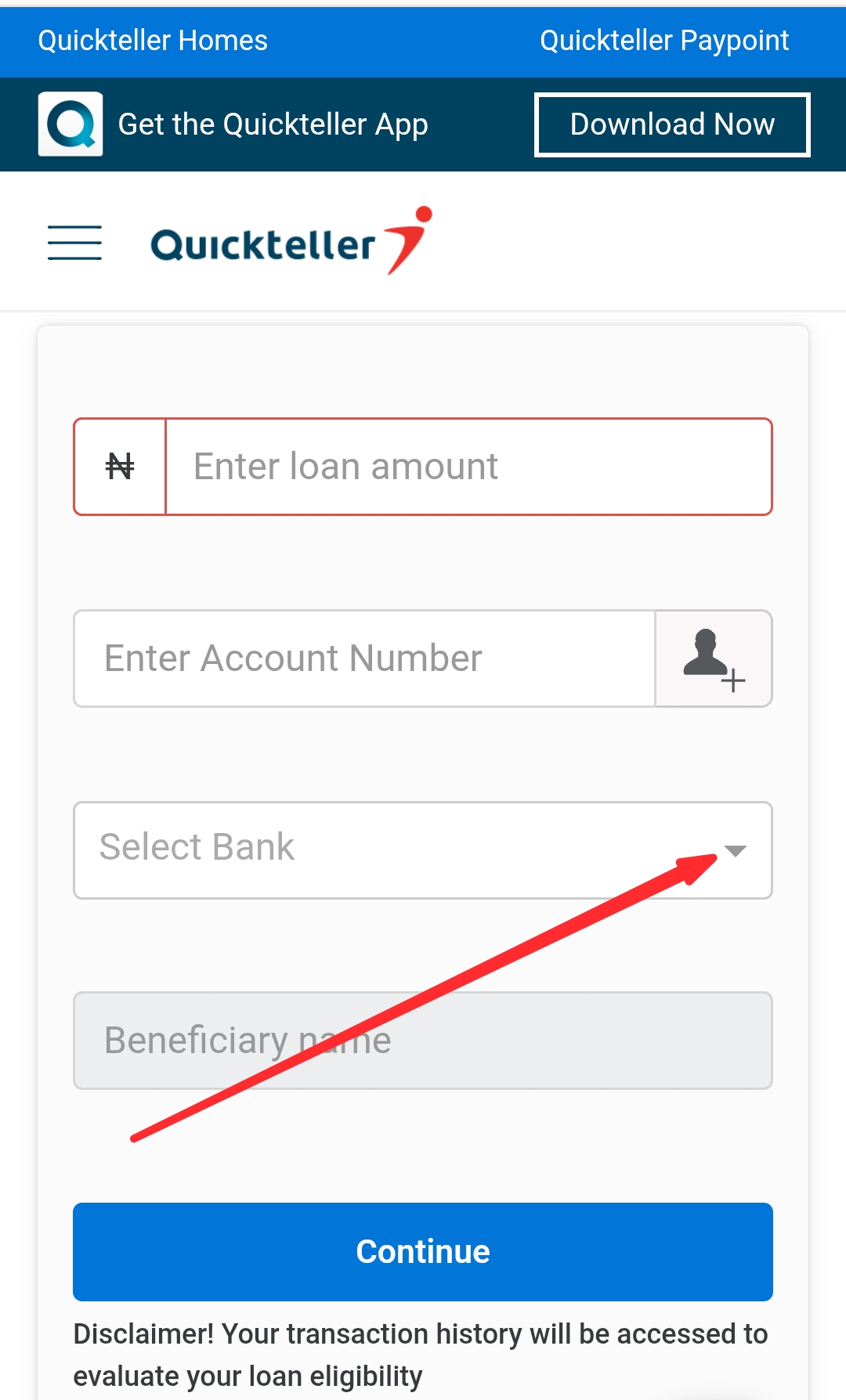 Quickteller loan app