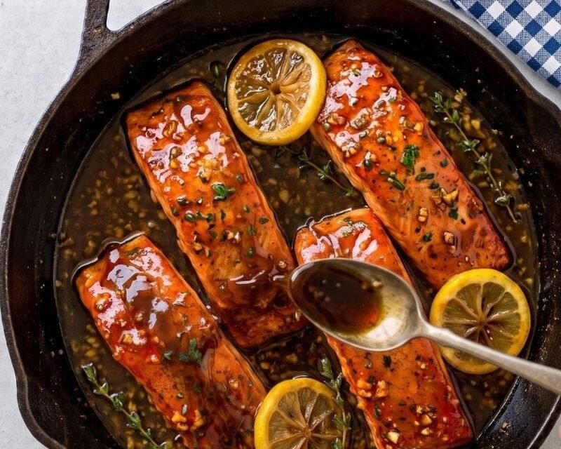 Pan-Seared Honey-Glazed Salmon Pan-Seared Honey-Glazed Salmon