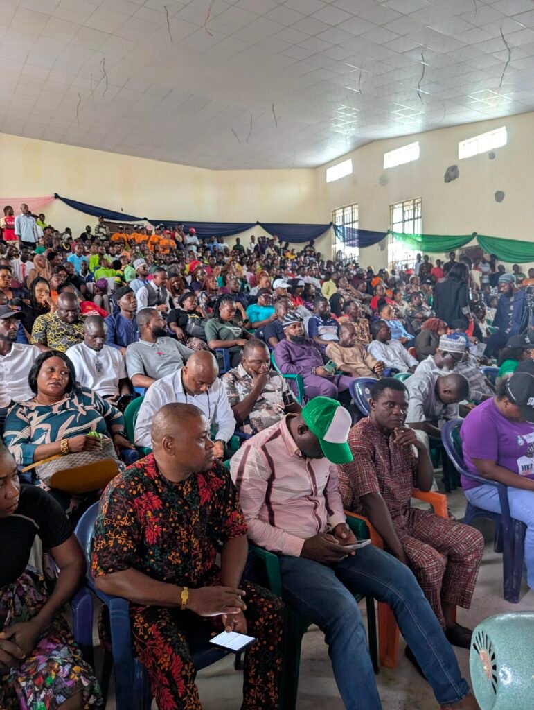 Crowd of students, educators, and community leaders seated at the 28th NATLIN conference in Wannune, Benue State.