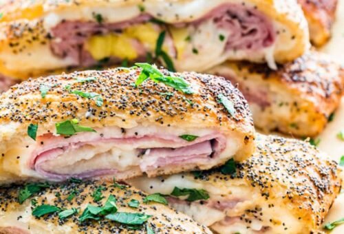 Hawaiian Ham and Cheese Stromboli
