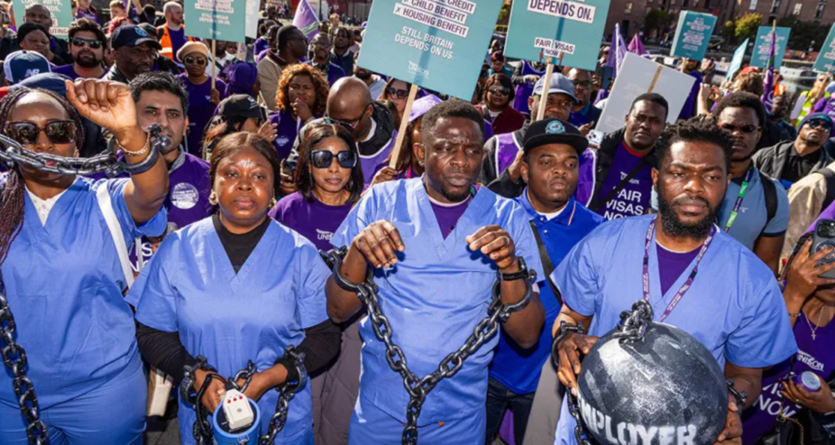 UK migrant workers wear chains, sing Asa’s ‘Jailer’ to protest proposed visa reforms