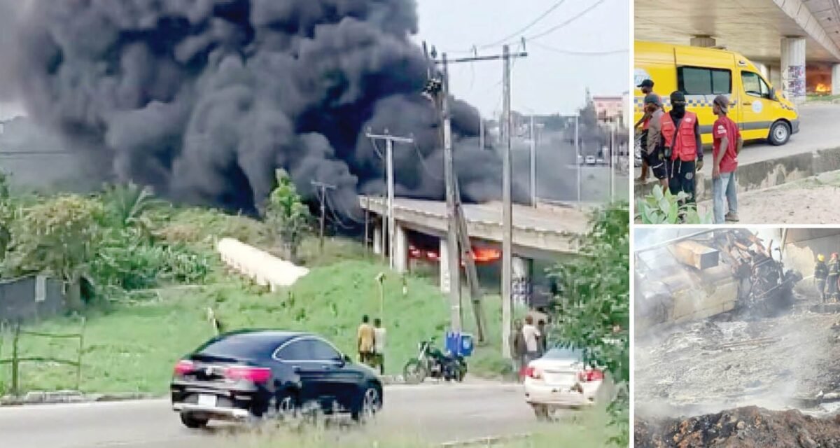 2 burnt as tanker falls off Otedola bridge – Daily Trust