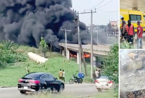 2 burnt as tanker falls off Otedola bridge – Daily Trust