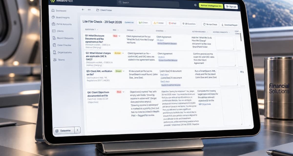Financial Solutions Adds AI and Compliance Checks to Wealth Pilot