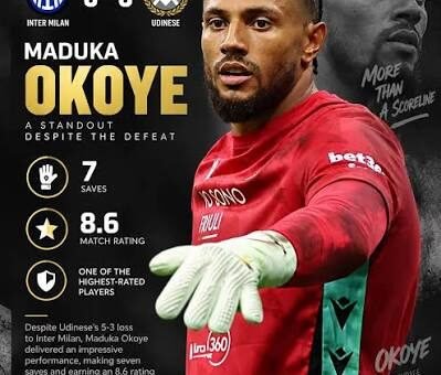 Okoye named Udinese’s best player
