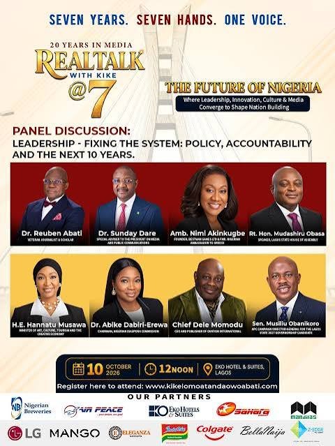 Obafemi Hamzat, Kola Adesina, Liakouris, Others To Lead Nation-Building Conversation As Real Talk With Kike Clocks 7